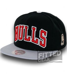 Chicago BULLS BLOCK BK GY Black Grey Snapback NBA Mitchell & Ness Hats 
