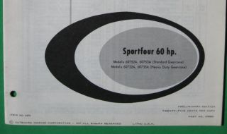 1967 Evinrude 60 Sportfour Outboard Motor Parts Catalog