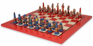   Egyptian Hand Painted Deluxe Chess Set Board Package 3 75 King