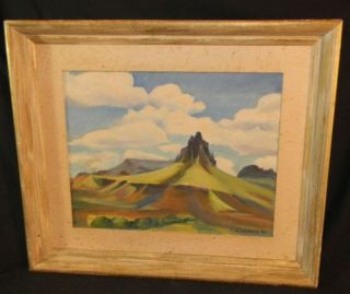 Vintage Oil Painting Thelma Childers 1902 2004 Taos Landscape Dwight 