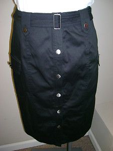 Calvin Klein Belted Button Front Cargo Skirt 4 $59