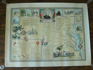 Vintage Charlotte Robert E Lee Map and Family Chart 1949 Karl Smith 13 
