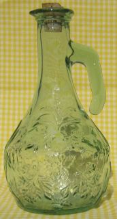 Harry David Libbey Pressed Glass Olive Grove Cruet Syrup Pitcher LG 