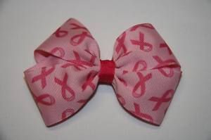 Pink BREAST CANCER Awareness Hair Bow Ribbon Hope