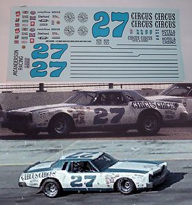   27 Circus Circus Chevy Monte Carlo 1 24 Scale Decals Only