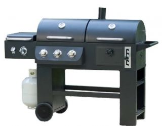 Propane Gas and Charcoal Grill Outdoor Hybrid BBQ Gas Grill with 