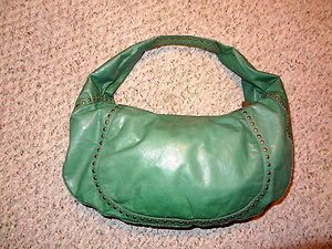 Kooba Chiara Jade Green Aqua Leather Slouchy Hobo Purse Bag Beautiful 