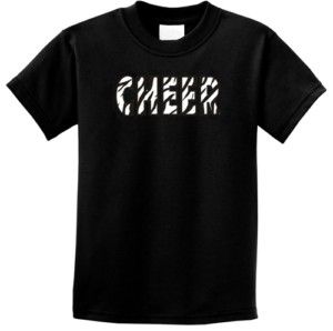 Zebra Cheer Cheerleading Youth T Shirt Sizes 4 18