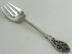 Reed & Barton Sterling Silver Cold Meat Fork Florentine Lace Pattern 9 