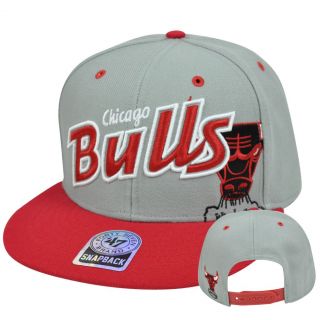   Brand Chicago Bulls Wool MVP Underglow Snapback Flat Brim Hat Cap Gray