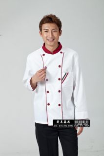 Autumn Mens Long Sleeved Chef Coat Kitchen Staff Uniforms Apparel 4 