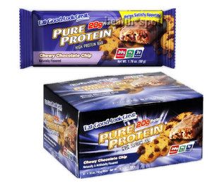 12 Pack Chewy Chocolate Chip 19 grams Pure Protein Bars