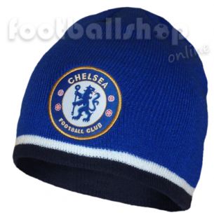 chelsea fc knitted beanie hat royal blue navy trim in stock next day 