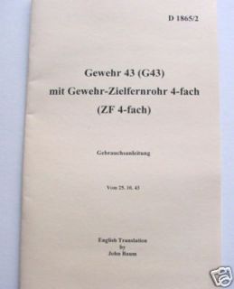 WW2 German G43 ZF4 Scope Manual English Translation