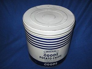 Vintage The Original Goods Potato Chip Tin Charles G Good