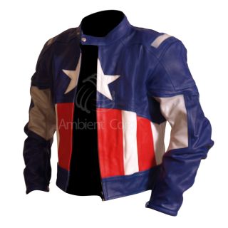   Assembled Captain America Genuine Leather Jacket Chris Evans