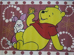  Disney Winnie Pooh Piglet 52x79 Pink Carpet Area Rug Children Play Mat