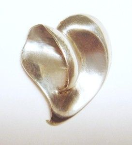 Vintage Modernist Charles Krypell 925 Heart Pendant Necklace Sterling 