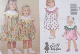 Childs Dress Romper Pattern 3462 Easy Judy Lynn New