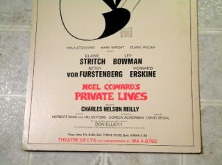 Noel Coward Private Lives Play Poster Hirschfeld 1968