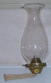 CA 1870s Set Screw 2 Oil Lamp Burner Rock Flint Lip Chimney Set
