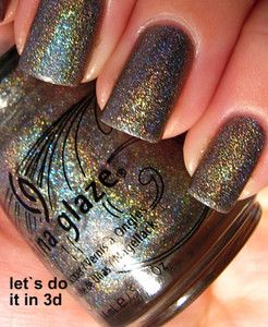 CHINA GLAZE LET S DO IT IN 3D INTENSE HOLOGRAPHIC NAIL POLISH CHARCOAL 