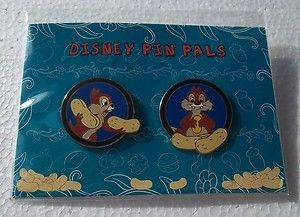 DISNEY RARE CHIP DALE PIN PALS LE 250 TANDEM PINS NEW IN PKG