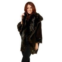 by Adrienne Landau Cocoon Style Jacket with Faux Fur Trim ON SALE