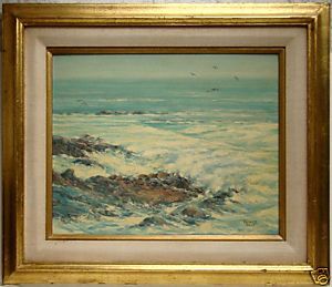 Charles w Hulett 1903 1971 American Listed Oil California Seascape 
