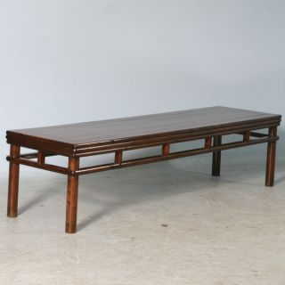 Antique Lacquered Chinese Long Coffee Table, Contemporary Look