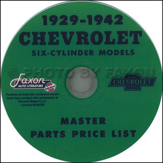  Parts Catalog CD 1929 1930 1931 1932 1933 1934 1935 Chevrolet Car 