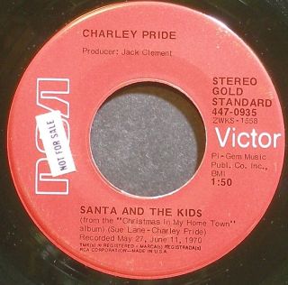 Charley Pride Christmas in My Home Town RCA Victor 0935 Christmas VG 