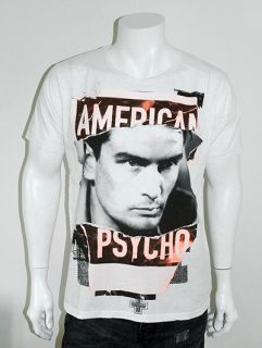 Raw Power American Psycho Charlie Sheen Screen Printed T Shirt White s 
