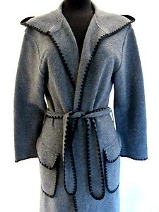 Chiara Marconi Wool Hooded Sweater Coat
