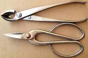Chrome Plated Bonsai Tool Set Concave Cutters and Trimming Shears 