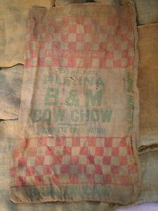 1950 Vintage Purina Cow Chow 100LB Grain Sack Feed Sack