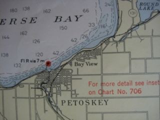   Army Survey Map MACKINAC STRAITS Michigan Cheboygan Lake Huron DeTour