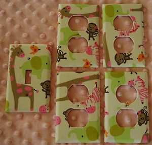 Switch Plate Set of Five Made with Carters Jungle Jill
