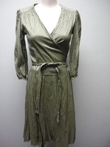 Calypso Christiane Celle Silk Wrap Dress Size 0 Sage Green