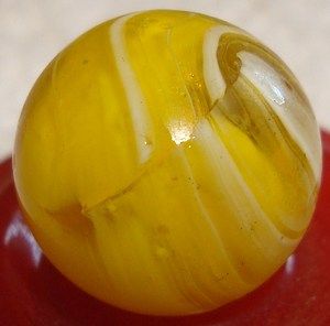 Vintage Christiansen Agate Electric Yellow Slag Marble MINTY