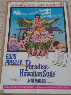 Paradise Hawaiian Style Movie Poster 1 Sheet 1966 Original 27x41 Elvis 