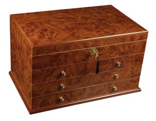 THIS HAND MADE LUXURY CIGARS BOX HUMIDOR IS EQUIPPED OF HUMIDIFIER AND 