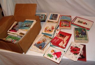 Christmas Cards Vintage 50s 60s 70s 80s Large Lot
