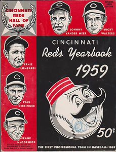1959 Cincinnati Reds Opening Game Edition Yearbook