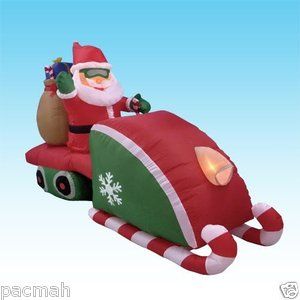 Christmas inflatable santa airblown santa inflatable snowmobile