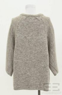 Chloe Light Grey Wool & Angora Snap Front Cardigan Size Large