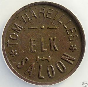 Elk Saloon Cherry Creek Nevada Trade Token