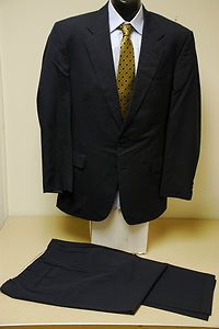 AMAZING Chester Barrie Hand Tailored Navy Glen Plaid 2PC Suit Coat 