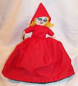 Vintage Topsy Turvy Doll 3 Faces Little Red Riding Hood Grandma Wolf 