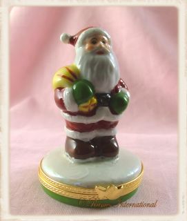 Limoges Porcelain Trinket Box Santa Clause Father Christmas New French